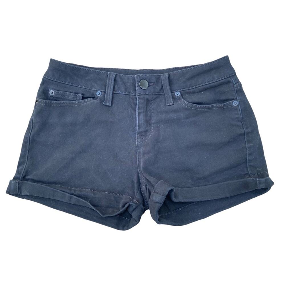 No Boundaries Black Mid-Rise Cuffed Stretch 5 Pocket Jean Shorts Size 11